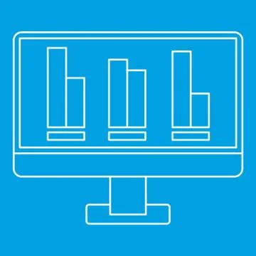 Growing business graph at computer screen icon Stock Illustration