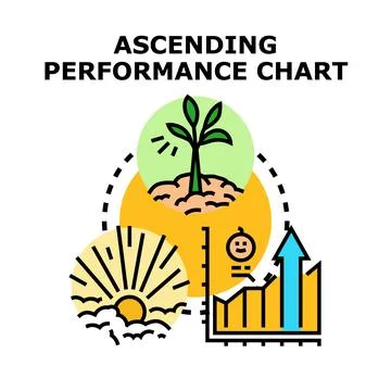 Growing business performance chart concept developing strategy Illustrazione stock