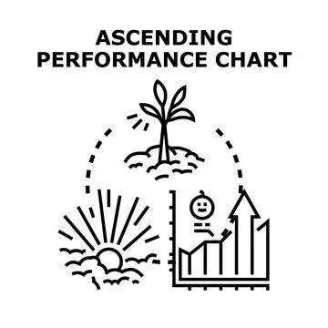 Growing business performance chart concept developing strategy Stock Illustration