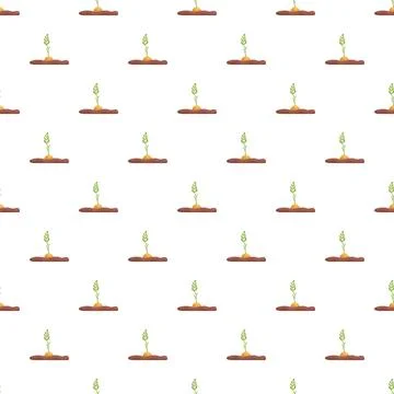 Growing carrot plant sprout pattern on white background Stock Illustration