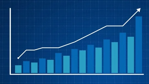Growing chart with arrow animation . | Stock Video | Pond5