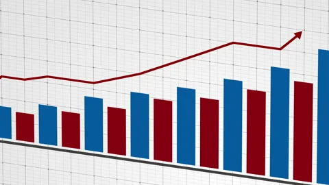 Growing chart with arrow animation Vidéo 145384663