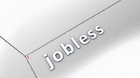 Growing chart graphic animation, rising jobless Video stock 24616259