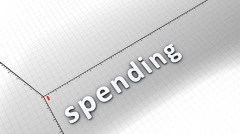 Growing chart graphic animation, Spending. Stock Footage 37350987