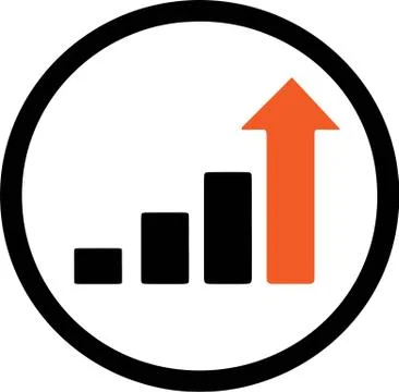 Growing chart icon isolated on white background Stock Illustration