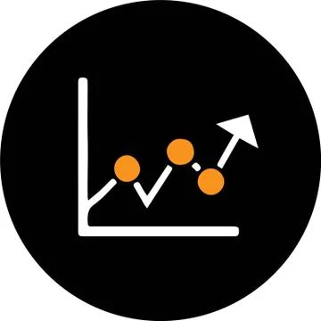 Growing chart icon isolated on white background Stock Illustration