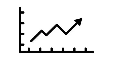 Growing chart icon. Statistics. Vector. Stock Illustration
