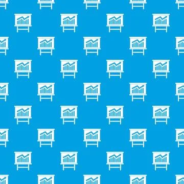 Growing chart presentation pattern seamless blue Illustrazione stock