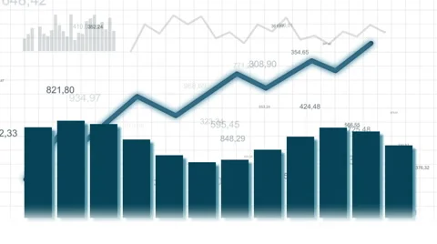 Growing chart on white background Stock Footage 56246403
