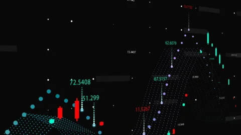 Growing charts and graphs on a black background. Stock Footage 147323654