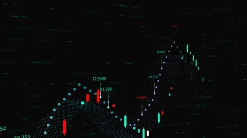 Growing charts and graphs on a black background. Stock Footage 147645110