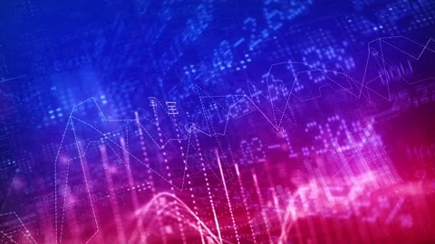 Growing Charts Financial Technology Stock Footage 133424169