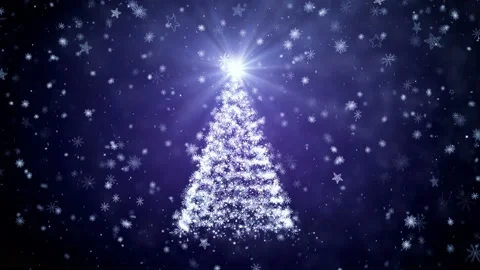 Growing Christmas tree with falling snowflakes Stock Footage 121482682