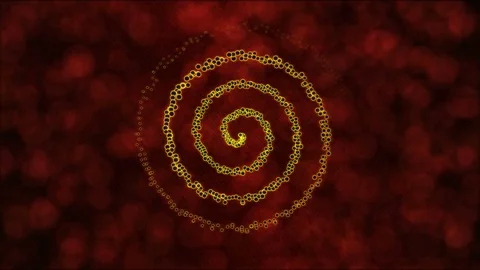 Growing Circle Shapes in a Spiral Motion - Loop Fiery Red Stock Footage 84065682