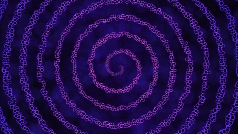 Growing Circle Shapes in a Spiral Motion - Loop Purple Stock Footage 84066182