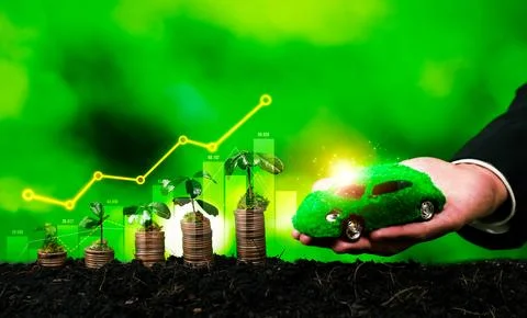 Growing coin or money stack with ESG business investment. Reliance 写真素材