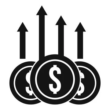 Growing coins icon, simple style Illustrazione stock
