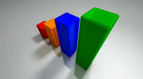 Growing colorful bars.  Video stock 874493