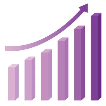 Growing columns and an arrow going up. The concept of ranking, development, a Stock Illustration