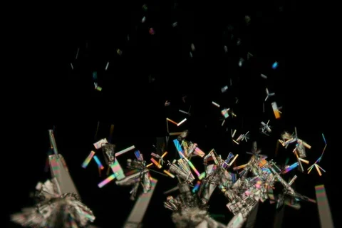 Growing crystal microscope nomarski interference contrast polarizer. Timelapse. Stock Footage 109219833