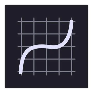 Growing cubic function showing progress on cartesian plane graph Stock Illustration