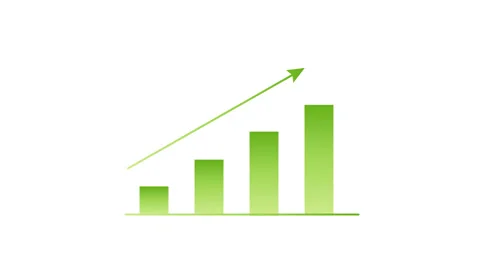 Growing curve animation in green gradient Video stock 184025107