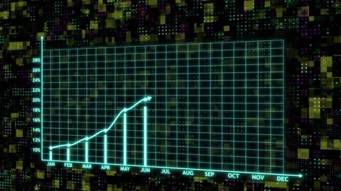 Growing up digital graph animation Stock Footage 253554406