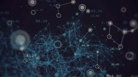 Growing Digital Network With Numbers And Data Stock-Footage 99779511