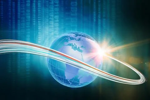 Growing digital technology through the world Concept Series Illustrazione stock