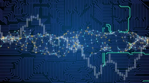 Growing digital tree with Bitcoin, Tether, Ethereum, cyber banking, money Stock Footage 263766255