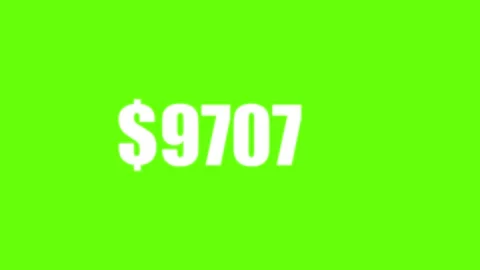 Growing Dollar Amounts displayed on bright green bars against black backgro.. Stock-Footage 342248195