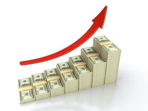Growing dollar Stock Illustration