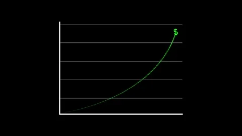 Growing dollar sign on graph with horizontal lines. Dollar sign symbol for .. Stock Footage 337816311