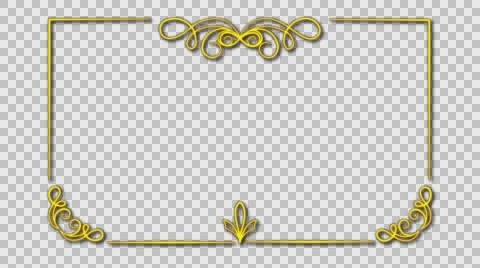 Growing elements gold frame Stock Footage 56178967