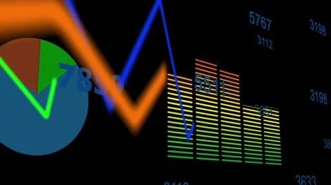 Growing Financial Charts  Stock Footage 43293537