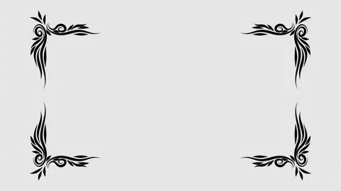 Growing floral corner border animation. Video clip with alpha channel. Stock Footage 314507915