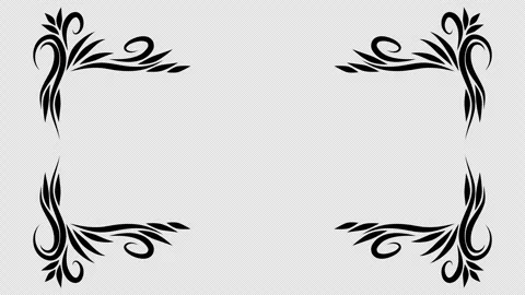 Growing floral corner border animation. Video clip with alpha channel. Stock Footage 314508008