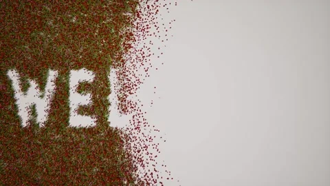 Growing flowers animation that will create the text headline title welcome.  Stock Footage 274678589