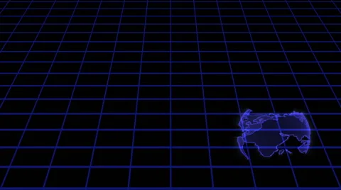 Growing Global Network. Global on grid background Vídeo Stock 66255295
