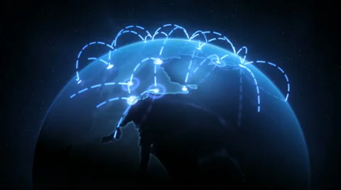 Growing Global Network Graphical Stock Footage 1096070