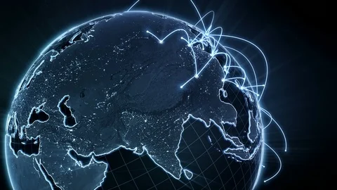 Growing global network. Internet and business concept. Digital Earth. Stock Footage