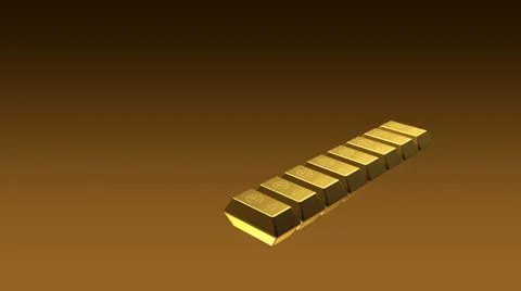 Growing Gold Bricks Pyramid Stock Footage 24613281