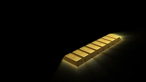 Growing Gold Bricks Pyramid Stock Footage 24617804