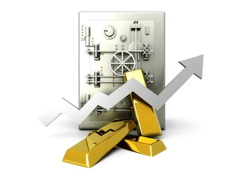 Growing gold deposit. Stock Illustration