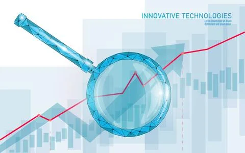 Growing graph analysis information. Search information data news. Global finance Stock Illustration