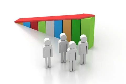 Growing graph and team Free Stock Illustration