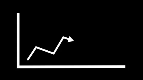 Growing graph animation isolated on black background 스톡 동영상 296544792