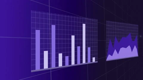 Growing graph charts on a grid Stock Footage 67287496