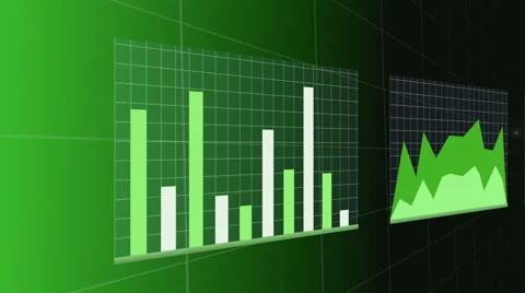 Growing graph charts on a grid Stock Footage 67287549