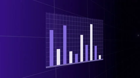 Growing graph charts on a grid Stock Footage 67287613